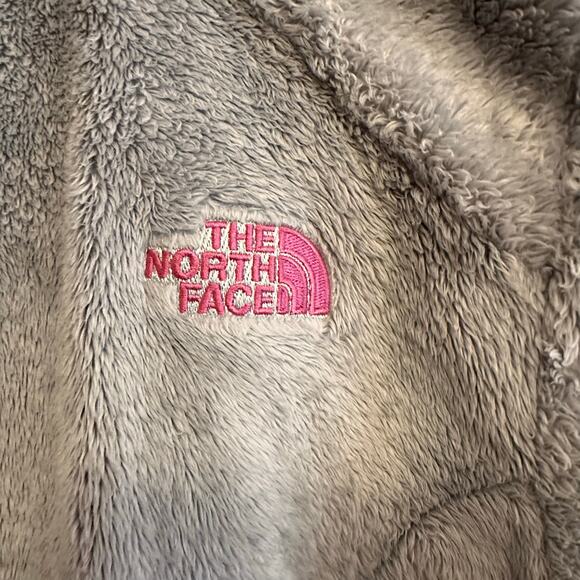 The North Face Jacket Womens Small Fleece Osito Full Zip Gray Pink Ribbon - Picture 8 of 12